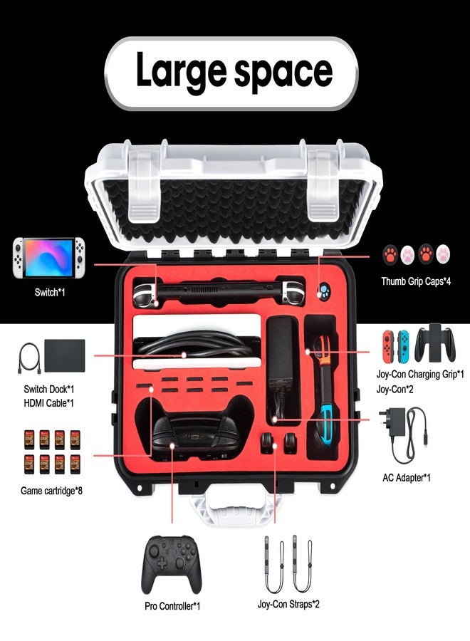 DEVASO Case for Nintendo Switch, Deluxe Hard Carry Case Waterproof Protective Portable Switch Protective Case Cover for Nintendo Switch Console and Other Accessories, Black, Suitcase - Image 2