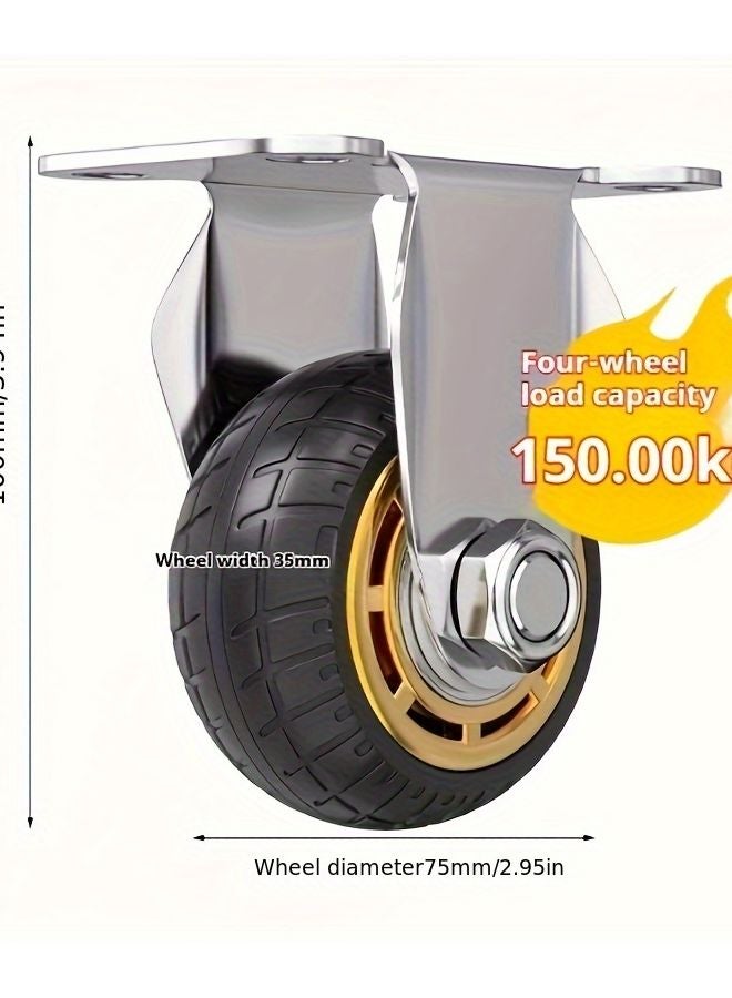 2 سويفل بمكابح 3 بوصات عجلات مطاطية صناعية محامل كروية مزدوجة - Image 4