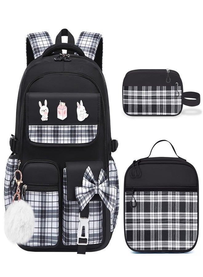 FRMARCH School Backpacks for Girl - 5PCS Cute Girls Backpack with Lunch Box Set for Kids Teens Elementary Middle School,18" Large Capacity Bookbag with Multiple Pockets,Perfect for Travel and School - Image 1