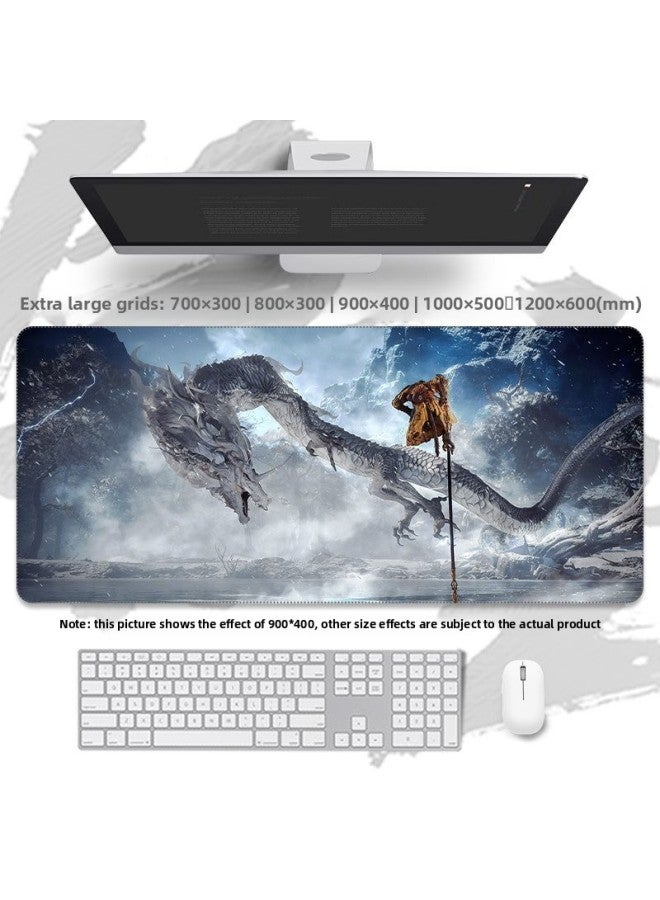 Black Myth Wukong Mouse Pad Soul Game Animation Surrounding Thickable Wrist Guard Keyboard Mouse Table Pad-Color:800x400mm-4mm-Pattern:Wukong-29