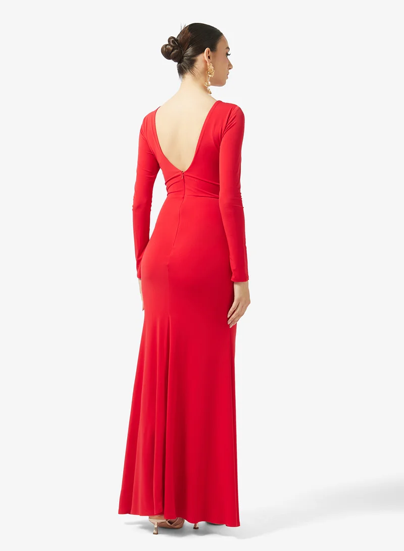 رينيه ruched waist wrap maxi dress