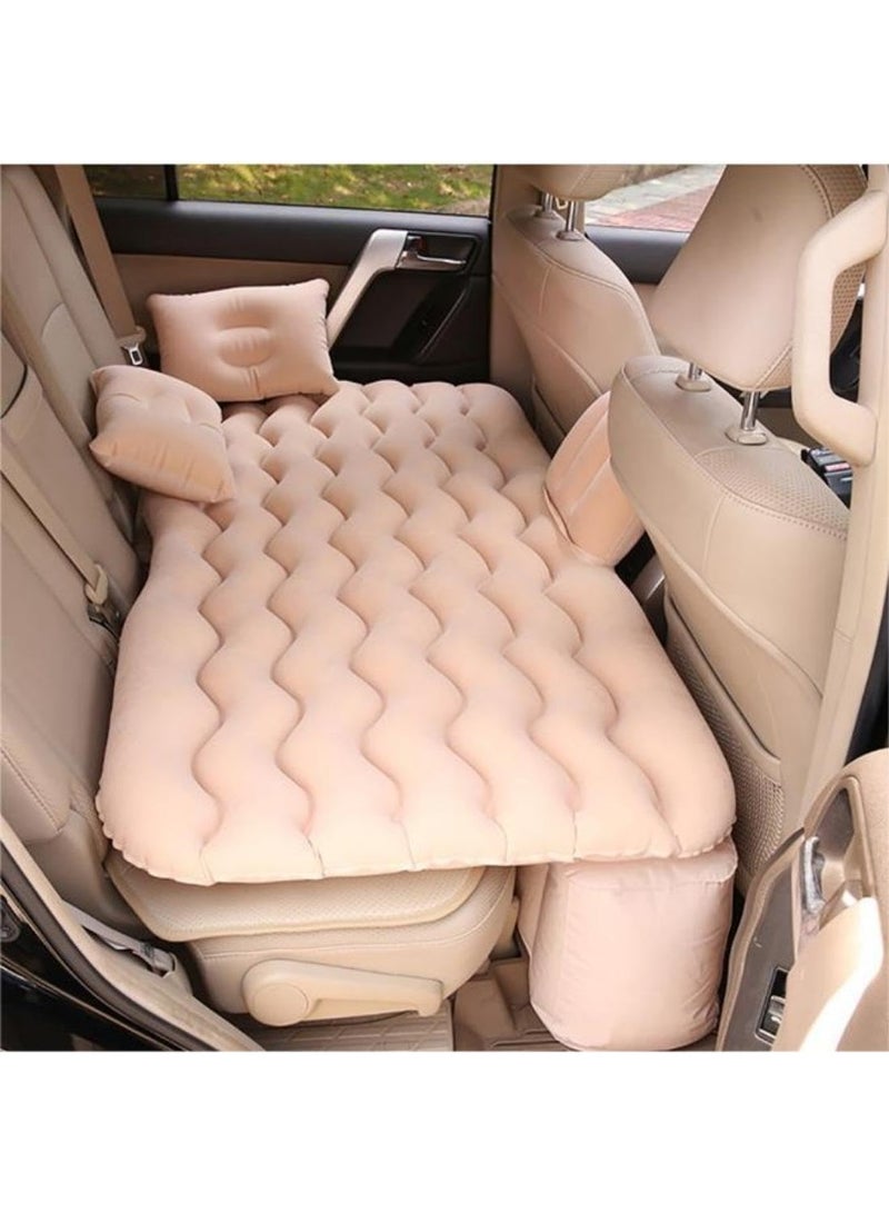 Sharpdo Car Air Mattress Bed Inflatable with 2 Air Pillows for For Outdoor Camping Travel (Beige/ 2 * Storage Piers) - Image 1