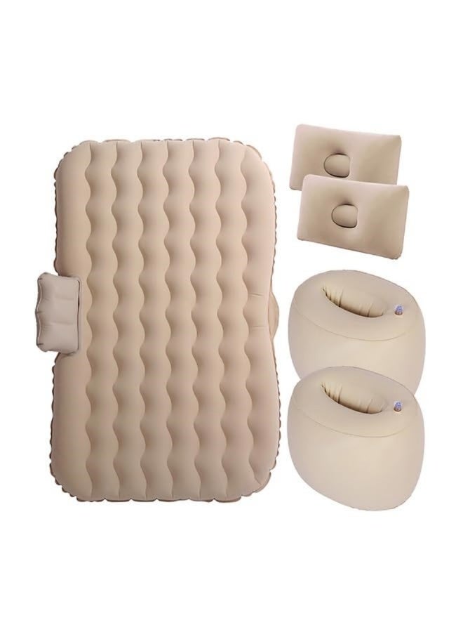 Sharpdo Car Air Mattress Bed Inflatable with 2 Air Pillows for For Outdoor Camping Travel (Beige/ 2 * Storage Piers) - Image 2