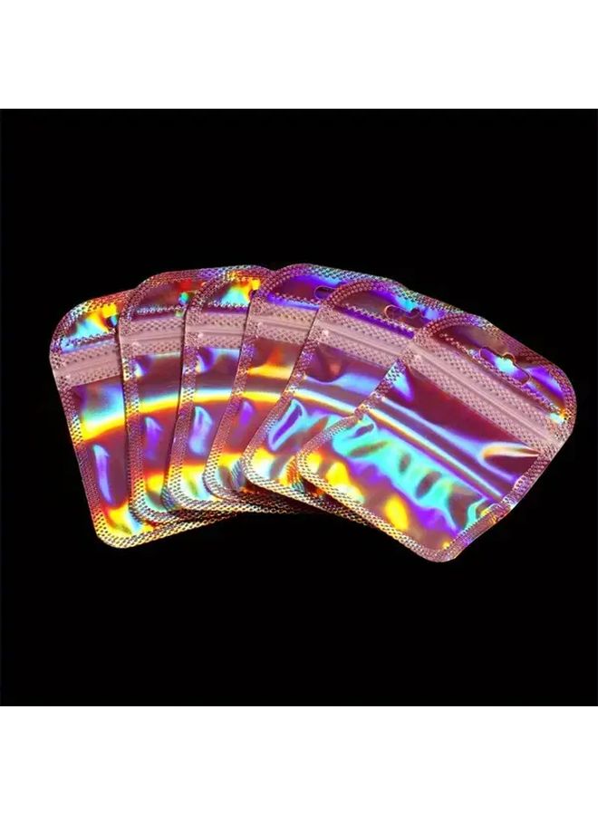 Rose Assorted 20pcs Iridescent Ziplock Bags 2.56 3.94 Inch Thickened Polypropylene Seal Pouches For Jewelry Earrings Pendants Handicrafts Transparent Laser Ripple Storage - Image 5