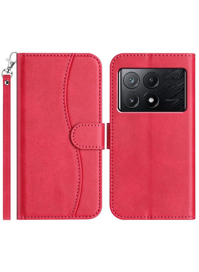 Case For Xiaomi Poco F6 Pro 5G Dual-Folded S-shape Leather Phone Case