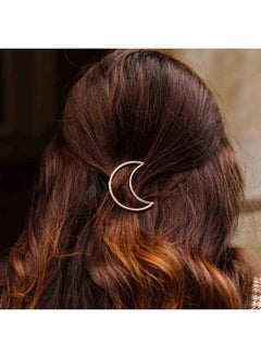 Yheakne Boho Moon Hair Clip Barrette Gold Crescent Moon Hairpin Hair Clip Metal Minimalist Bobby Pin Geometry Hair Accessories For Women And Gilrs (Gold Moon)  - Image 2