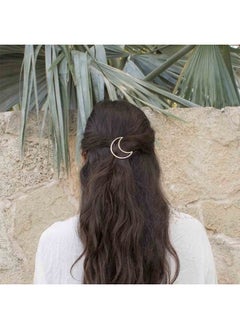 Yheakne Boho Moon Hair Clip Barrette Gold Crescent Moon Hairpin Hair Clip Metal Minimalist Bobby Pin Geometry Hair Accessories For Women And Gilrs (Gold Moon)  - Image 4