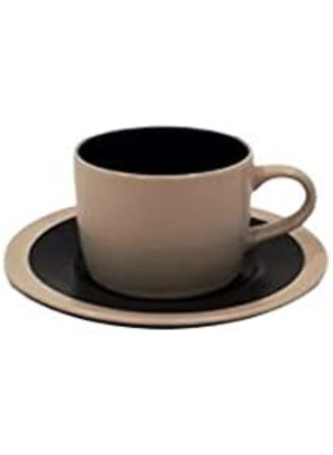 Alsaif Alsaif Home Ceramic cup and plate 32 * 19 cm, light Brown