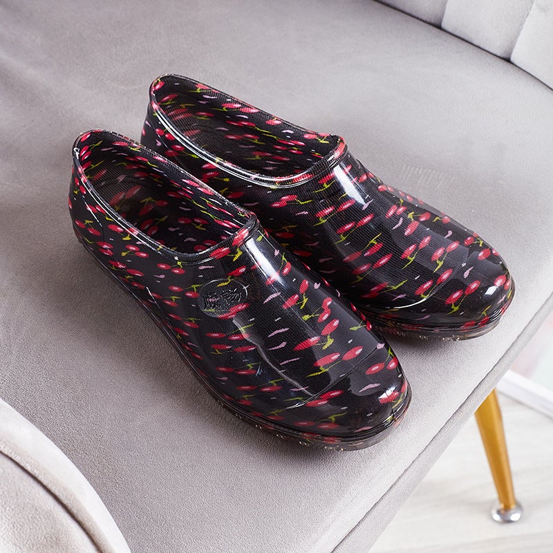 Crystal Yuanbao Rain Footwear for Women 2388 Cherry 