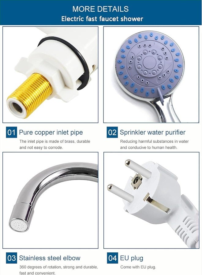 Drumstone (𝐃𝐢𝐰𝐚𝐥𝐢 𝐒𝐩𝐞𝐜𝐢𝐚𝐥 𝟏𝟎+𝟓 𝐘𝐞𝐚𝐫𝐬 𝐖𝐚𝐫𝐫𝐚𝐧𝐭𝐲) 360° Rotating Tankless Water Heater Faucet 3000 W 220 V - LED Digital Display Instant Hot Water Shower & Kitchen Tap Set - Image 5