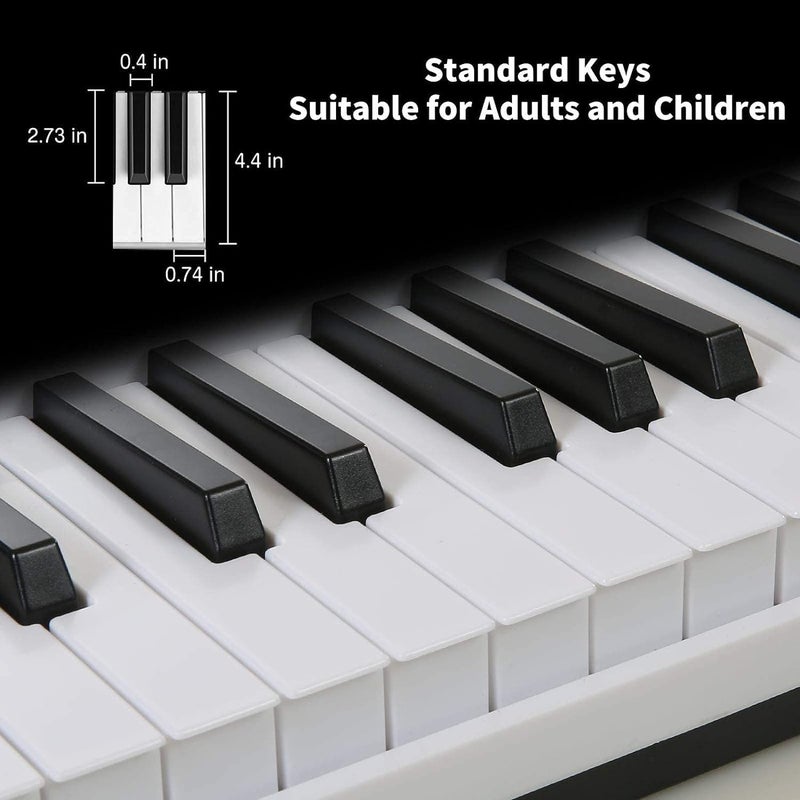 Hricane 61 Keys Piano Keyboard with Microphone Piano Note Sticker Power Supply Music Stand Electronic Digital Keyboard Gift for Beginners Boys Girls Lovers Girlfriend Friends - Image 5