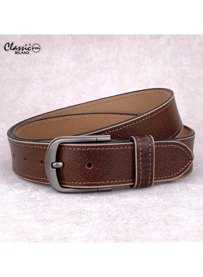 Classic Milano Classic Milano Genuine Leather Belt for Men - Semi-Casual & Party Wear Belt for Jeans, Casual Outfits, and Gifts - Black, Brown & Tan Men’s Belt