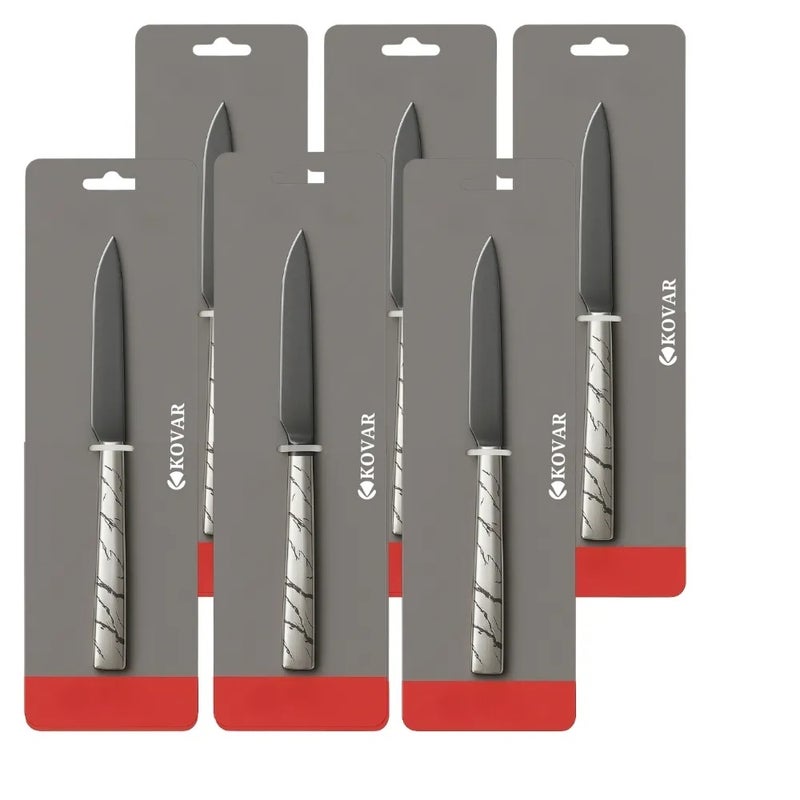 Kovar Stainless Steel Butter Knife Black With Marble Design Handle- 6pcs