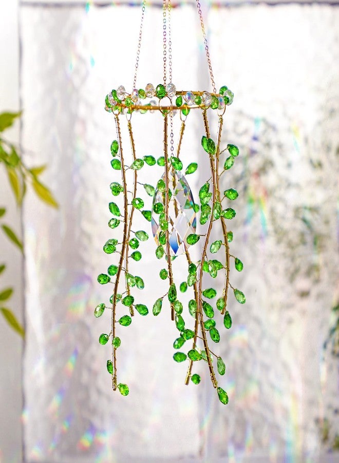 Suncalla 3 Pcs Crystal Suncatchers for Window Boho Decor Plant Sun Catchers Green Plants Artificial Hanging Wind Chime Sun Catchers with Chain Making Rainbow Indoor Outdoor Decor Plant Lover Gift - Image 5