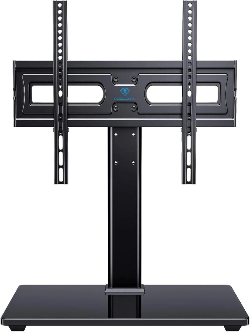 PERLESMITH Universal Swivel TV Stand-Table Top TV Stand for 32-65 inch TV-Height Adjustable TV Base with Heavy-Duty Tempered Glass Base, VESA 400x400mm up to 88lbs, PSTVS17 - Image 1