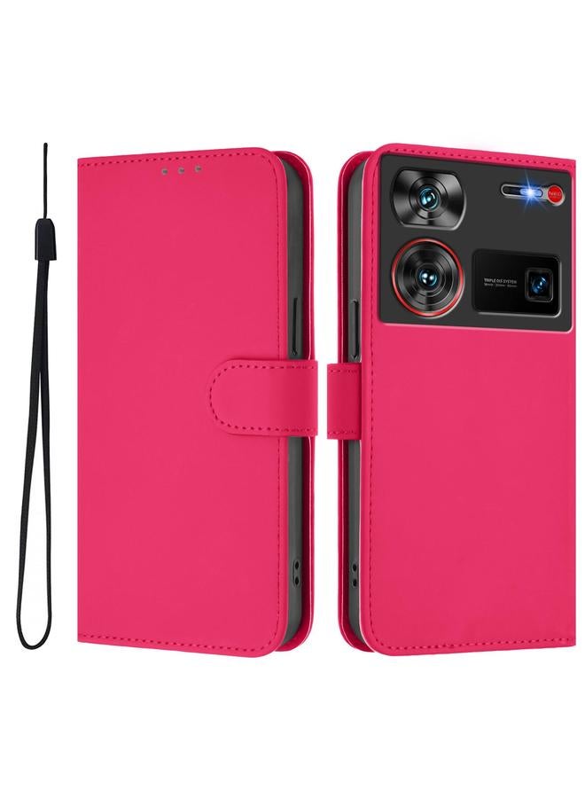 Case For ZTE Nubia Z60 Ultra Skin Feel Solid Color Leather Phone Case with Lanyard