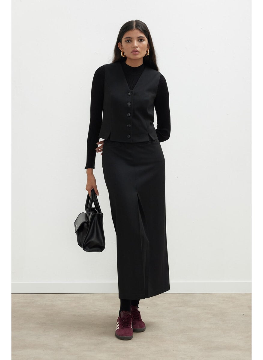 Manuka - Premium Detailed Pencil Skirt Black - Image 1