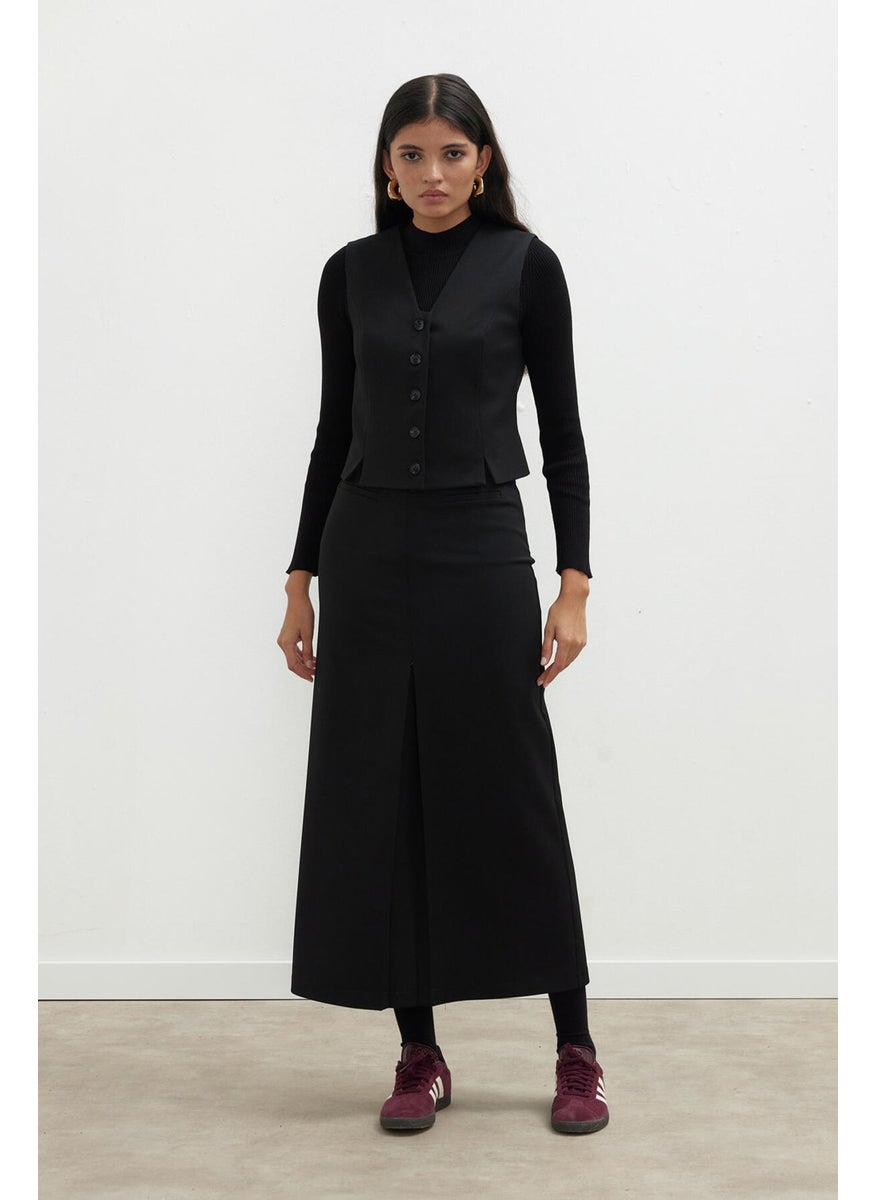 Manuka - Premium Detailed Pencil Skirt Black - Image 1
