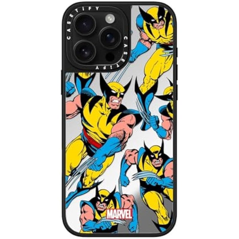 Casetify Mirror iPhone 16 Pro Max Case 【Deadpool & Wolverine Co-Lab / 4.9ft Drop Protection/Magsafe】 - Wolverine Pattern Case - Silver on Black - Image 2