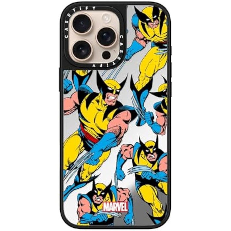 Casetify Mirror iPhone 16 Pro Max Case 【Deadpool & Wolverine Co-Lab / 4.9ft Drop Protection/Magsafe】 - Wolverine Pattern Case - Silver on Black - Image 4