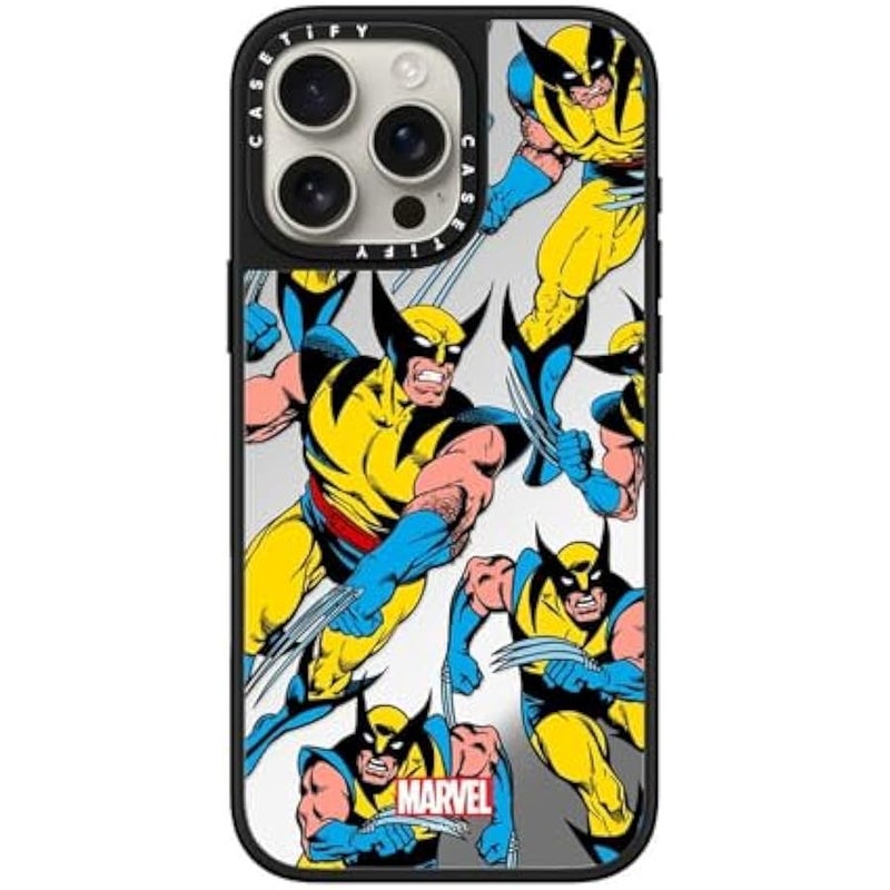 Casetify Mirror iPhone 16 Pro Max Case 【Deadpool & Wolverine Co-Lab / 4.9ft Drop Protection/Magsafe】 - Wolverine Pattern Case - Silver on Black - Image 3