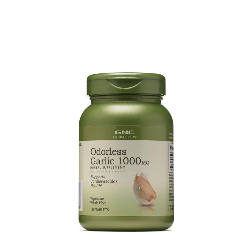 GNC GNC Herbal Plus Odorless Garlic 1000mg Supplement Vegetarian Supports Cardiovascular Health 100 Servings 