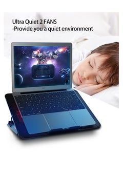 Excefore Laptop Cooling Pad,7-16 Inch Ultra Notebook Slim Portable USB Powered (2 Quiet Big Fans), Gaming Laptop Cooler 1200RPM, 6 Heights Adjustment, 2 USB Port  - Image 3