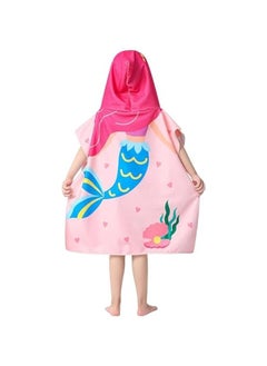 HOOKOR Kids Bath Towel for 1-6 Years Toddler, Kids Hooded Towel, Microfiber Bath Towel Super Soft Robe Poncho Bathrobe, kids Swimming Beach Holiday Water Playing Pool Bath Coverups (Pink Mermaid)  - Image 3