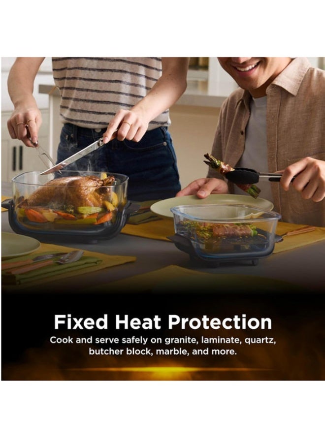 Ninja Crispi 4-in-1 Portable Glass Air Fryer - Cyberspace (International Version) 5.2 L 1700 W FN101GYANZ Cyberspace - Image 4