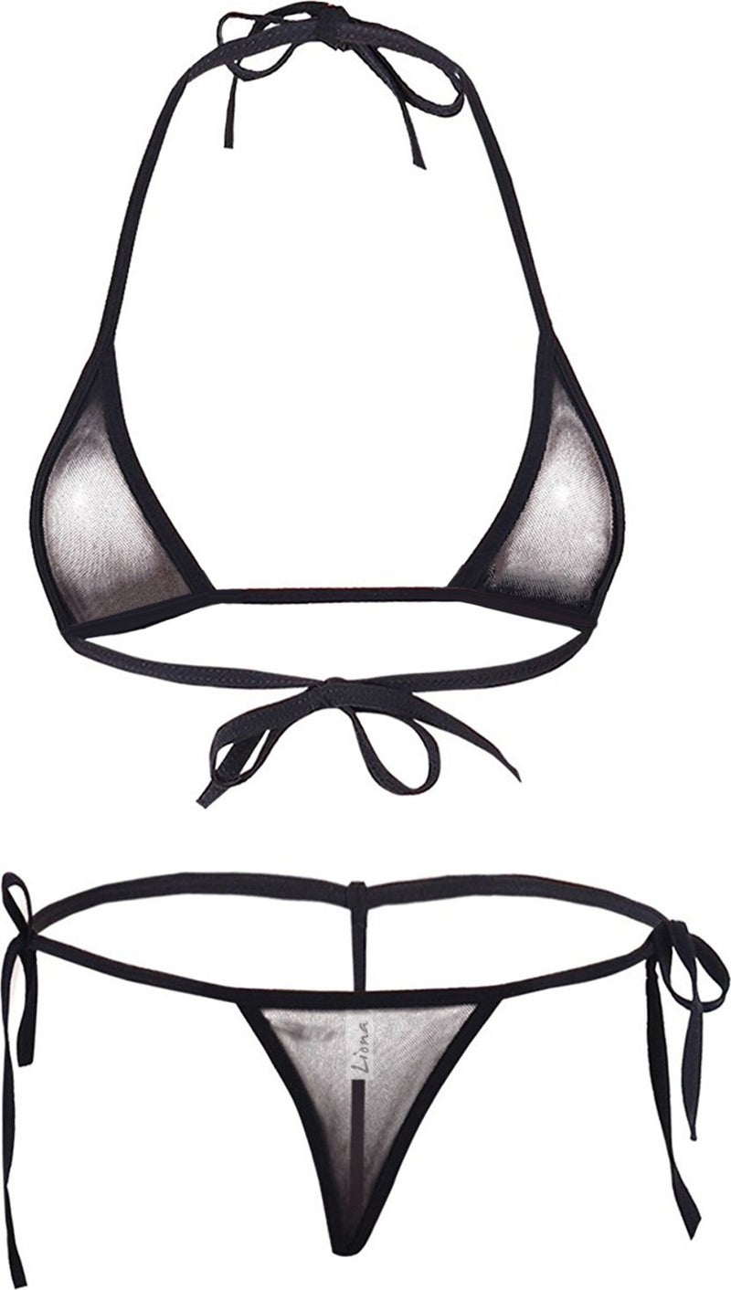 Liona Black Fantasy Lingerie Plus Size Bra Panty Set - Image 2