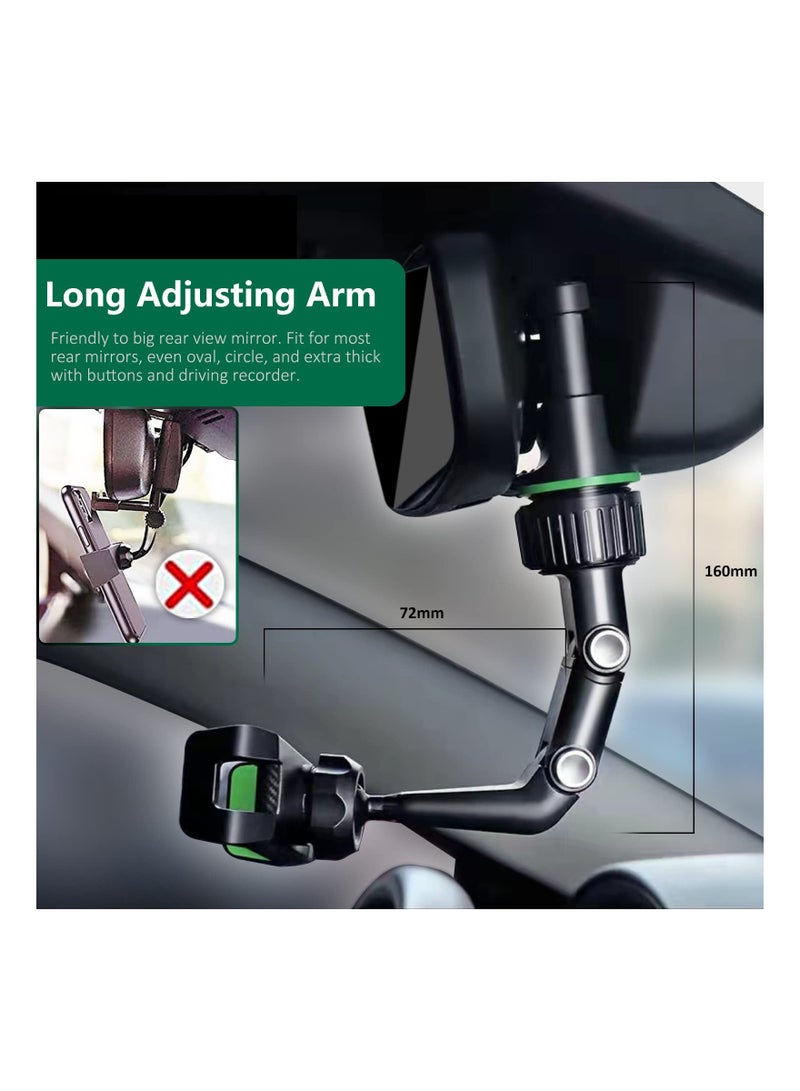 SYOSI Rear View Mirror Phone Mount, 360° Rotating Phone Mount for Car, Multifunctional Universal Car Holder for Car Compatible with iPhone Samsung All 4-7 Inch Cell Phones and GPS - Image 4