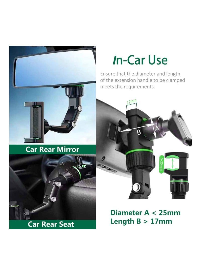 SYOSI Rear View Mirror Phone Mount, 360° Rotating Phone Mount for Car, Multifunctional Universal Car Holder for Car Compatible with iPhone Samsung All 4-7 Inch Cell Phones and GPS - Image 3