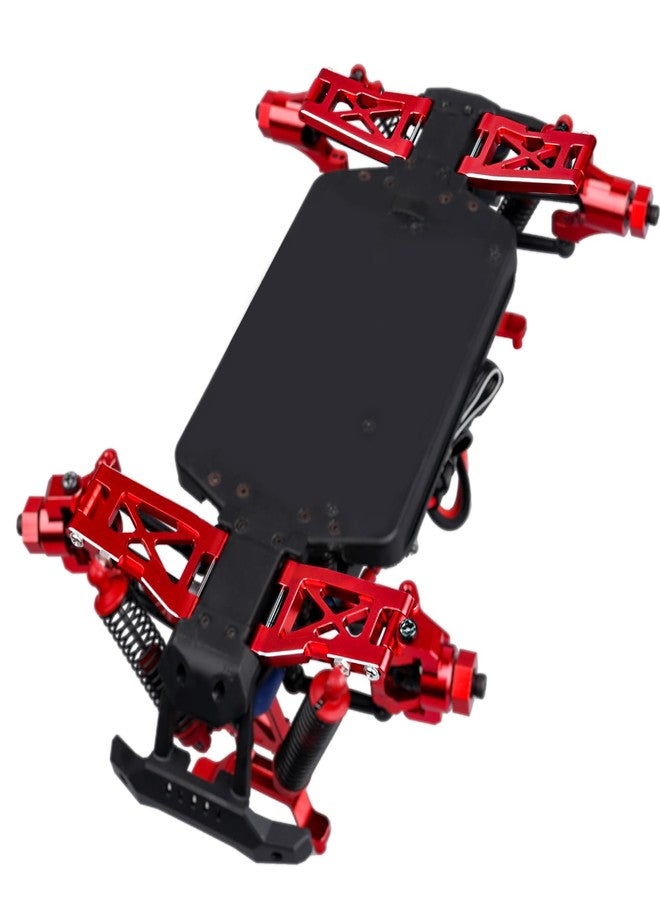 Hobbyfire Aluminum Front & Rear Suspension Arms 4-Pack Upgrades for 1/18 Traxxas LaTrax Teton Desert Prerunner SST, Replace Parts 7630 (Red) - Image 3