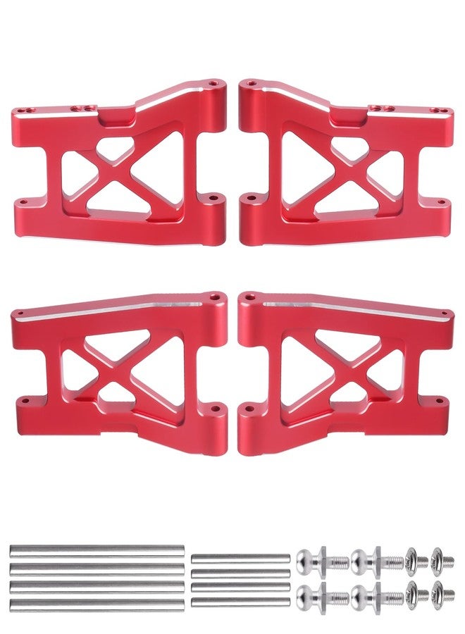 Hobbyfire Aluminum Front & Rear Suspension Arms 4-Pack Upgrades for 1/18 Traxxas LaTrax Teton Desert Prerunner SST, Replace Parts 7630 (Red) - Image 1