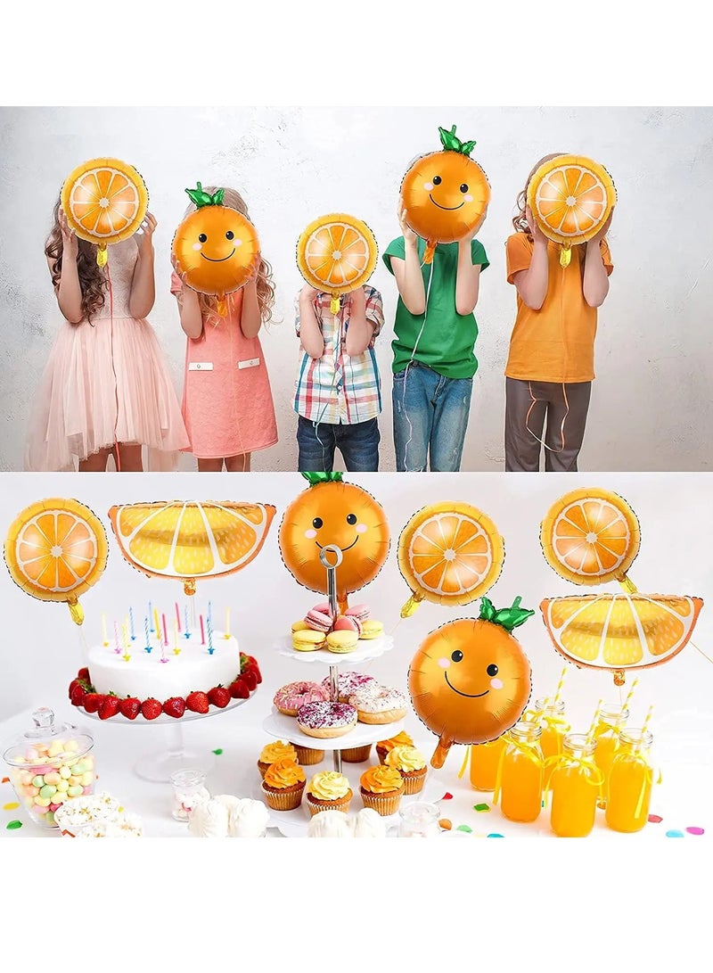 KASTWAVE 10 Pieces Orange Citrus Foil Balloon Cartoon Fruit Aluminum Foil Balloons, Jumbo Birthday Tangerine Balloons for Baby Shower Summer Citrus Themed Boy Girl Birthday Party Decor Supplies - Image 4