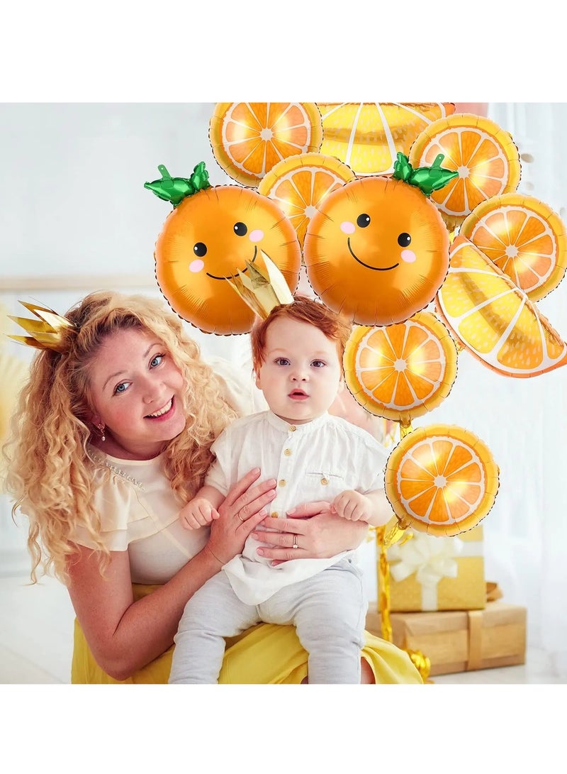 KASTWAVE 10 Pieces Orange Citrus Foil Balloon Cartoon Fruit Aluminum Foil Balloons, Jumbo Birthday Tangerine Balloons for Baby Shower Summer Citrus Themed Boy Girl Birthday Party Decor Supplies - Image 5