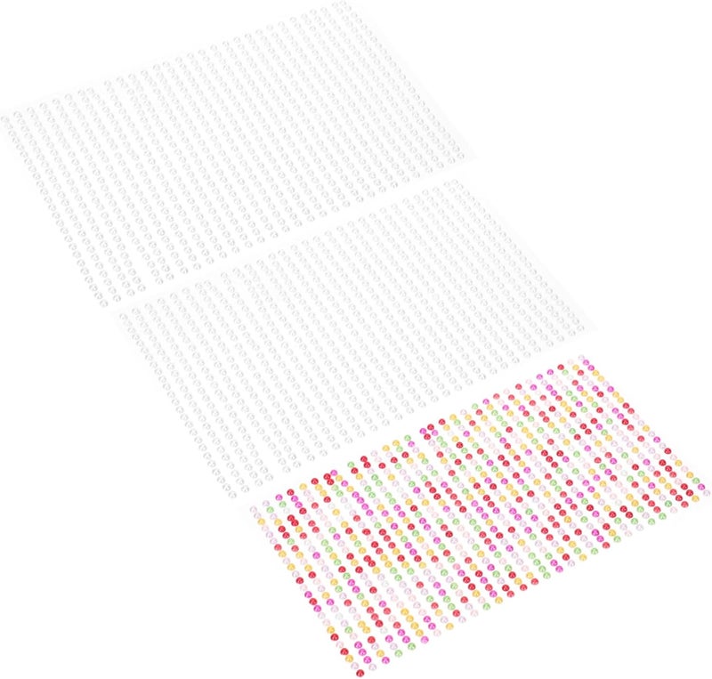 Outanaya 3sheets Face Jewel Stickers Pearl for Crafts Pearl Stickers for Makeup Face Gems - Image 1