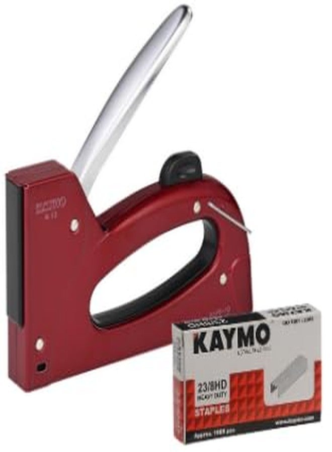 Kaymo K 10 Hand Tacker With 23 Series H 8Mm Staple Pins 1000 Pins Compact Lightweight Tool Full Steel Handle All Metal Body Lockable Handle Staple Viewing Window 198G Weight