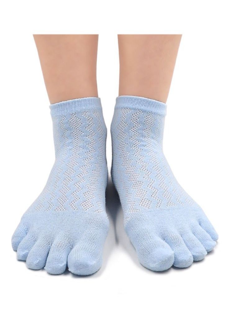SYOSI Women Toe Socks Cotton Five Finger Running Socks Mini Crew Sport Socks, 5 Pairs  - Image 2