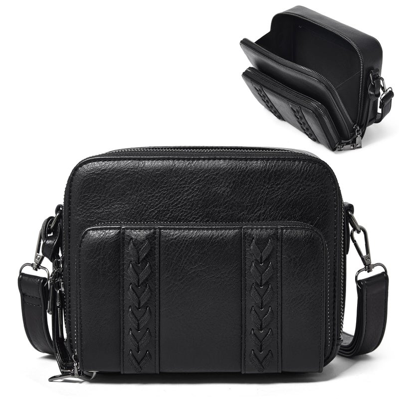 Yarnic Small Crossbody Bags for Women with Detachable Wallet Trendy Vegan Leather Cell Phone Purse with Credit Card Slots Adjustable Strap Large Opening Daily Shoulder Bag (black) - Image 1