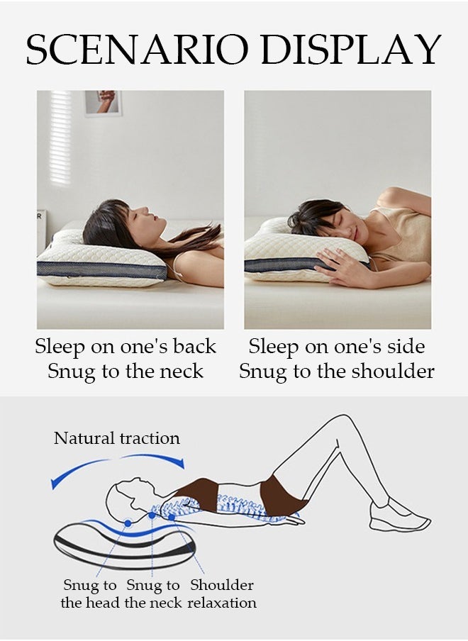 DUNISO Super Comfort Ergonomic Pillow for Neck Head and Shoulder Pain Relief Contour Support Pillows for Bed Sleeping Orthopedic Cervical Spine Stretch Pillow for Side Back Stomach Sleeper  - Image 5
