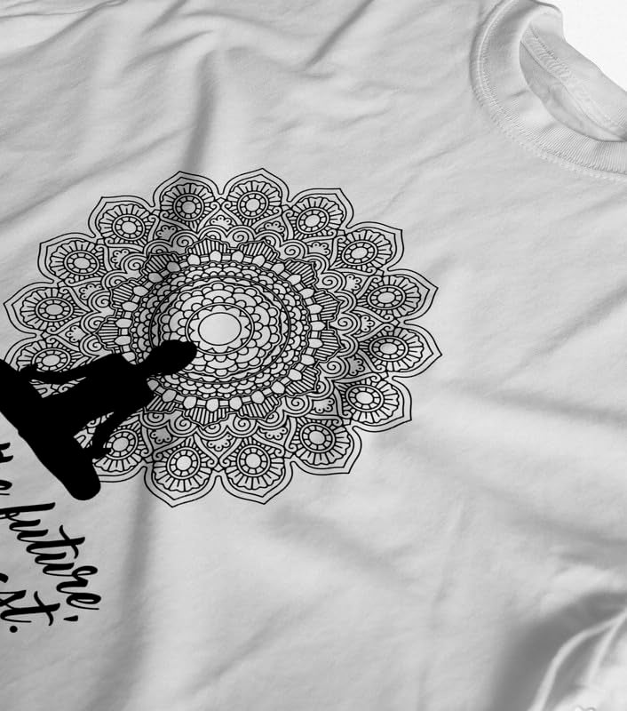 INDISSH Women's Regular Fit Half-Sleeves Themed Graphic Printed Tshirt | Regular Wear T-Shirt for Women's - WRN-YOGINH-WHT-2XL - Image 3
