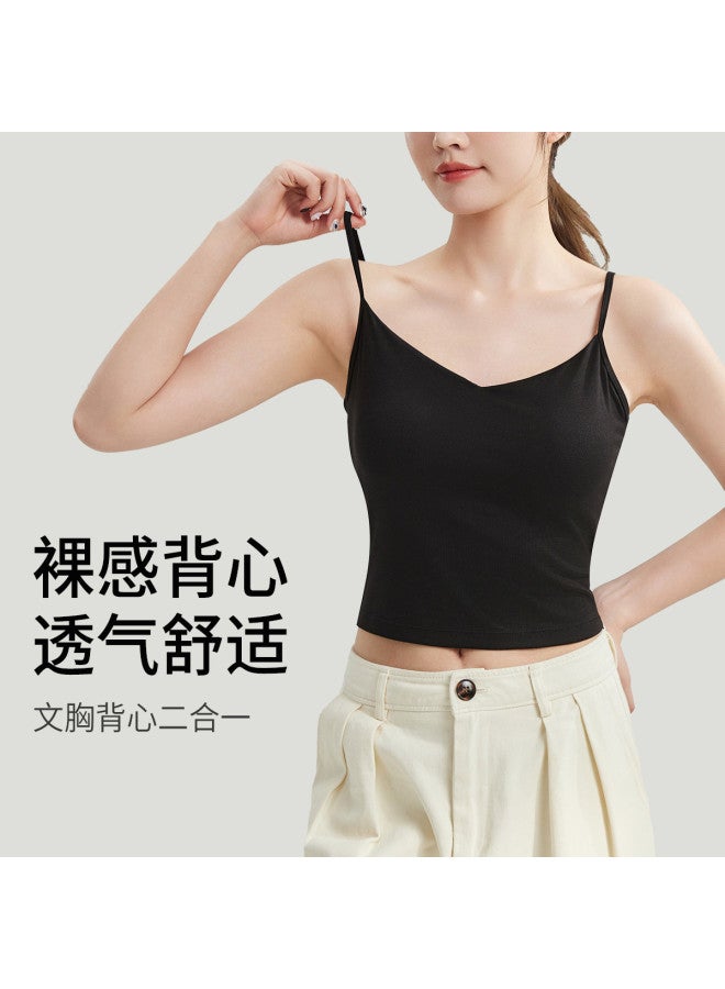 MIIOW Women'S Padded Strappy Camisole, Slimming Fashion Versatile Sleeveless Top For Commuting, Conceals Side Fat - Image 2