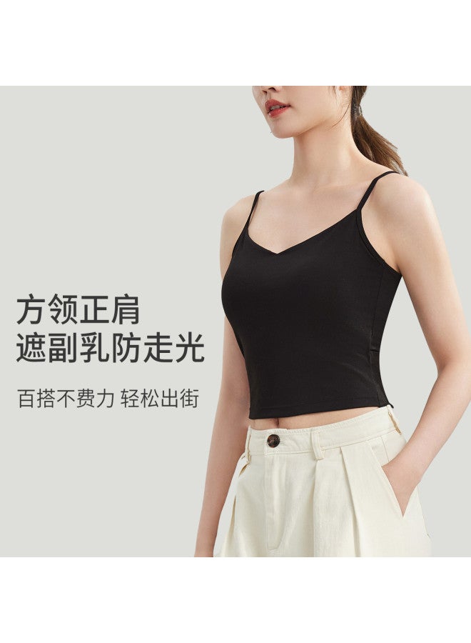 MIIOW Women'S Padded Strappy Camisole, Slimming Fashion Versatile Sleeveless Top For Commuting, Conceals Side Fat - Image 3