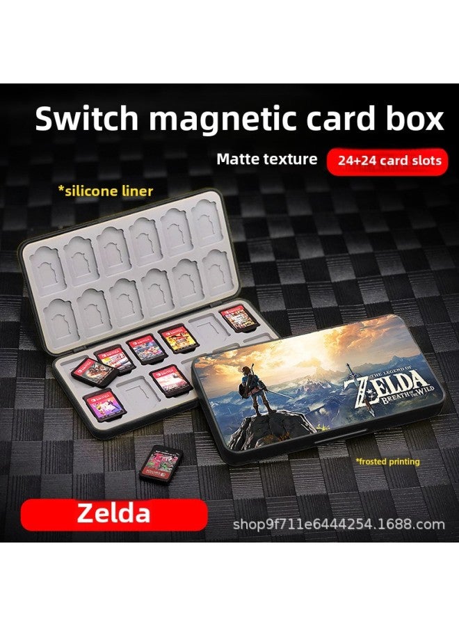 general Large Capacity Silicone Portable Switch Game Card Box Ns Magnetic Attraction Storage Box For 24 Cards Oled Accessories-Product Color:Breath Of The Zelda Wilderness - Image 1