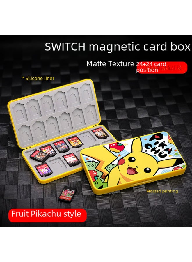 general Large Capacity Silicone Portable Switch Game Card Box Ns Magnetic Attraction Storage Box For 24 Cards Oled Accessories-Product Color:Breath Of The Zelda Wilderness - Image 2