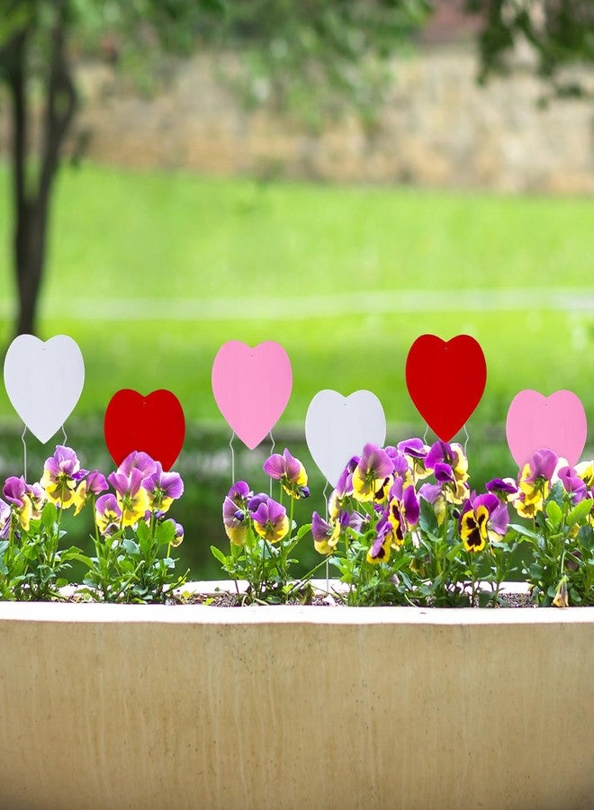 Yaocom مجموعة ياوكوم المكونة من 6 قطع من أوتاد زينة على شكل قلب لعيد الحب، تُستخدم كأواني زهور خارجية مزخرفة، مع لافتات تحمل عبارة "عيد حب سعيد"، لتزيين الحدائق ومستلزمات حفلات الزفاف والذكرى السنوية. - Image 5