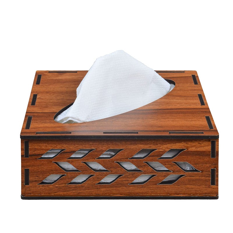 AKSHAR E-MART Wooden Decorative Tissue Paper Box Holder for car Home Office Desk and Restaurant - Image 5
