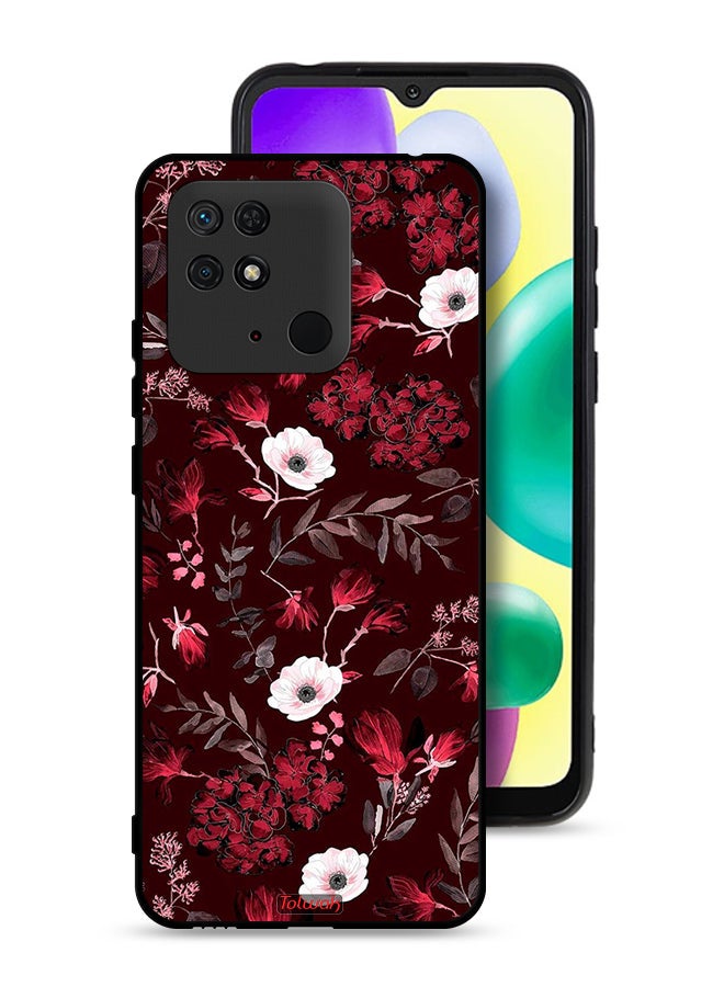 Tolwak Xiaomi Redmi 10C Protective Case Cover Small Flowers And Tropical Leaves - Image 1