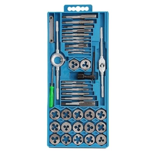 Hetkrishi 40pcs Tap Die Set M3-M12 Screw Thread Metric Taps |Hex Wrench Dies DIY Kit with Box Alloy Steel Hand Tools Thread Screwdriver| - Image 1